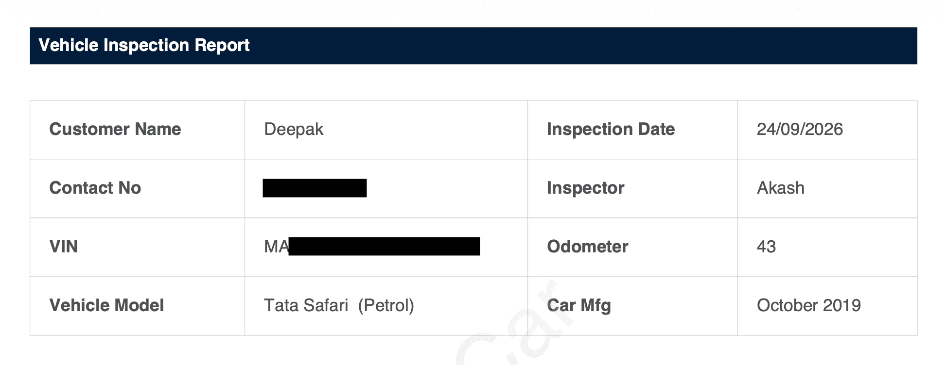 Vehicle Information